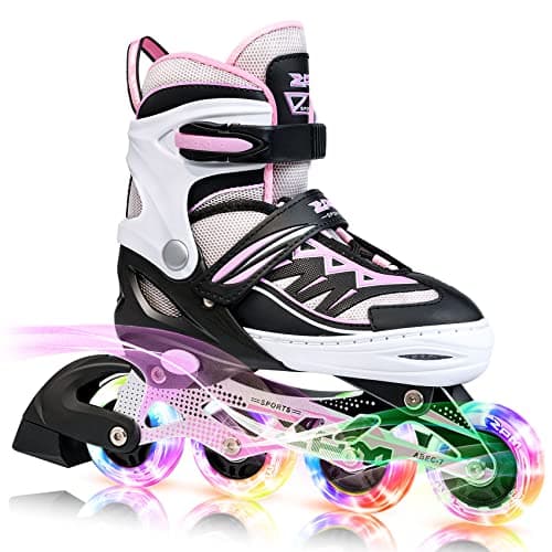 2pm Sports Cytia Regulable Iluminación Patines en línea para niños y Adolescentes con luz Completa hasta LED Ruedas, Diversión Flashing Roller Blades para niños y niñas