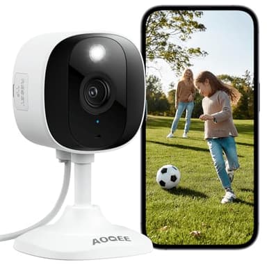 AOQEE Cámara Vigilancia WiFi Exterior/Interior - 2K Camaras Vigilancia Domicilio WiFi con IP65, Visión Nocturna en Color, Detección Humana, Sirena, 24/7 Grabación Continua, Compatible con Alexa,C1