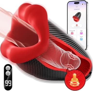 Masturbador Masculino Juguete Sexuales Hombre, 9X9 Funciones de Golpeteo, Lamido y Vibración Vibradorador de Pene Vagina Masturbádores Juguetes Eróticos para Pareja Hombre Sexuales con App