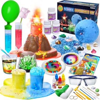 PATIFEED Kit Científico con 50+ Experimentos para Niños, Kit de Ciencias Juego de química, Excavación, Volcán,CTIM Juguetes Kit de Ciencia para Niños