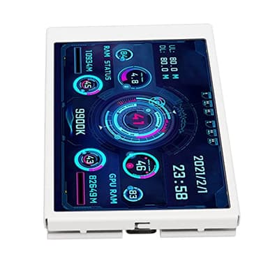 Monitor de Temperatura de la Computadora, Pantalla del Panel del Sensor de la PC de 3,5 Pulgadas, Pantalla de Temperatura de la PC para Datos del Disco Duro RAM de la CPU, (Blanco)