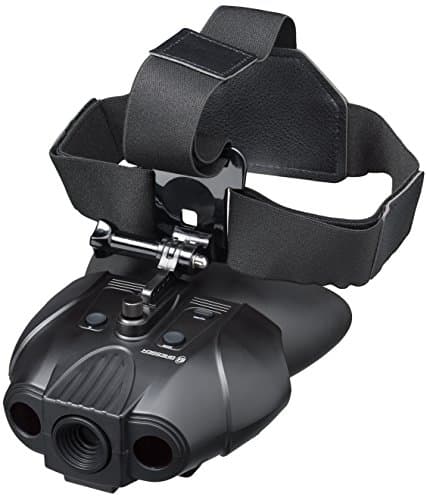 Bresser Digital dispositivo de visión nocturna binocular 1x con batería integrada y soporte para la cabeza, negro