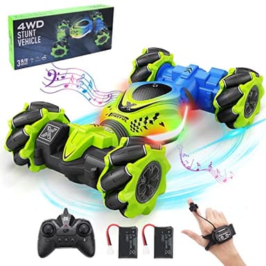Pristar Coche Teledirigido Niños 6 7 8 9 10 Años con la Mano 4x4 Coche Control Remoto, Coch RC Telecomandado 1:24 Bracelet Coche Teledirigido Drift RC Car 2 Baterías, Regalos para el Día del Niño