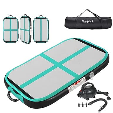 FBSPORT Airtrack Matte, 20 cm de alto, 60 cm de grosor, esterilla de gimnasia con bomba de aire, esterilla de entrenamiento con bolsa de transporte, esterilla de gimnasia para casa, al aire libre,