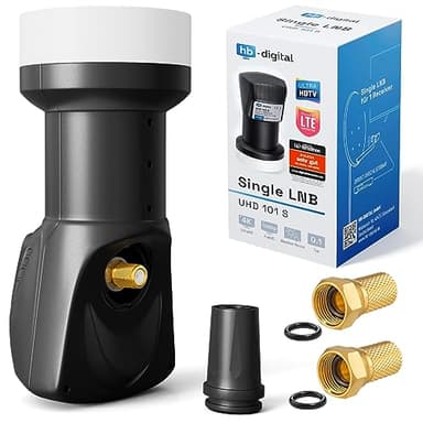 HB-Digital LNB LNC - Conector con contactos chapados en oro para cable de televisión de alta definición, para FULL HD TV 3D, extensible, incluye enchufe