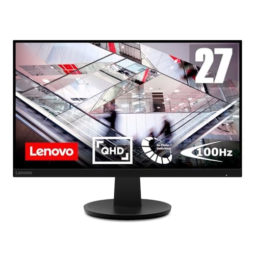 Lenovo N27q Pantalla 27" QHD (IPS, 100Hz, 4ms, Cable DP, HDMI, AMD FreeSync) Ajuste Giratorio - Negro