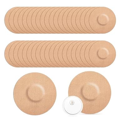 TSHAOUN 40 Piezas Parches Sensor Adhesivos Impermeables, Parches CGM transpirables sin pegamento en el centro, Protector Sensor, Pegatinas con Sensor Deportivo, Agradable a La Piel