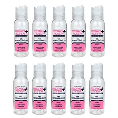 10 x Gel Hidroalcoholico 50ml Fragancia Chuches con 70% de Alcohol | Higienizante de Manos | Hidrogel para el bolsillo