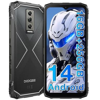 DOOGEE BLADE10 Pro Móvil Resistente Android 14, Movil Irrompible 16GB+256GB/2TB, 50MP Cámara Móvil Rugerizado, Smartphone Libre 6.56" HD+ Movil Antigolpes, 5150mAh Batería, IP68 IP69K/NFC/OTG/GPS