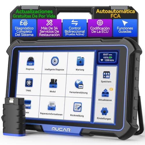 OBD2 Diagnosis, MUCAR VO8 Diagnosis Coche Multimarca con Diagnóstico Todos Los Sistemas Y 34+ Funciones De Reinicio, OBD2 Diagnóstico Control Bi-Direccional/Codificación ECU/Función de Prueba Activa