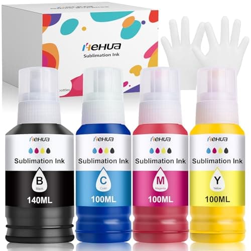 hehua 440ML tinta de sublimación multipack para Epson EcoTank ET-2810 ET-2820 ET-2830 ET-2815 ET-4810 ET-2850 ET-2856 ET-2870 ET-4800 EcoTank impresora para transferencia de calor camisetas taza vasos