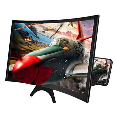 Newseego 12" Lupa de Pantalla de Teléfono, 3D HD Amplificador de Pantalla con Diseño de Superficie Curva Videos Películas Amplificador Soporte de Teléfono Plegable Amplificador para Todos Smartphone