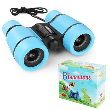 Prismáticos para niños, Mini Prismáticos 4× 30 HD Prismáticos para NiñOs Y NiñAs A Partir De 4 AñOs, PequeñOs Juguetes Al Aire Libre, ObservacióN De Aves, Viajes. (Azul)