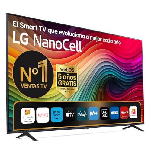 LG 75NANO81T6A 75", 4K NANOCELL, Smart TV, HDR10, WebOS24, Serie 81, Procesador Potente e Inteligente, Dolby Digital Plus, Gaming, Alexa/Google Assistant, Negro