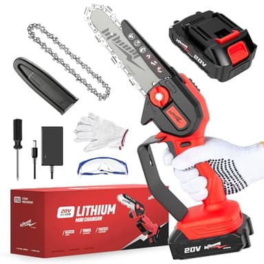 Mini Motosierra Inalámbrica, Motosierra Eléctrica De 15 cm, Motosierra Pequeña De Mano De 20 V a Batería, Motor De Cobre Puro Mejorado Para Podar árboles, Cortar Madera
