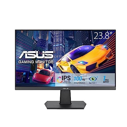 ASUS Monitor VA24EHF Eye Care Gaming 24" (IPS, Full HD, sin marcos, 100 Hz, sincronización adaptativa, MPRT de 1 ms, HDMI, luz azul baja, sin parpadeos, montaje en pared)