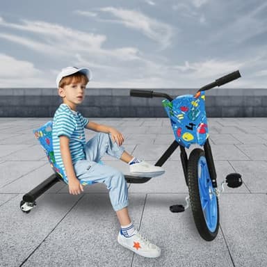 Drifting Scooter Drifter, 360° Pedal-Gokart, Pedal DriftScooter Triciclos, Triciclos, Bicicleta de tres ruedas, Juguete Gokart 3 Ruedas Bicicleta para Niños, Capacidad de carga 80 kg, Número Azul