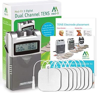 Med-Fit 3 Electrostimulador Máquina TENS digital 2 canales. Alivio rápido y eficaz del dolor. Ideal para uso en su hogar.