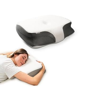 Almohada Cervical Ergonómica 3 en 1 de Espuma Viscoelástica - Soporte Óptimo para Cuello y Columna - Funda Transpirable Extraíble y Lavable - Ideal para Dormir Boca Arriba, de Lado o Boca Abajo