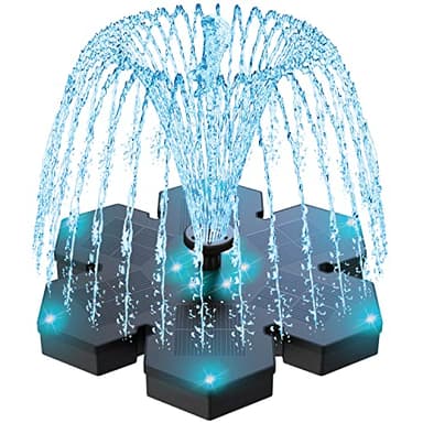 SZMP 2024 Nuevo Fuente Solar para Estanque 12 Leds Exterior,3.5W Bomba de Agua Solar,Solar Fuente con 8 boquillas,Baterías 2000mAh,para Estanque de Jardín Fuente,Baño para Pájaros,Piscina,Césped