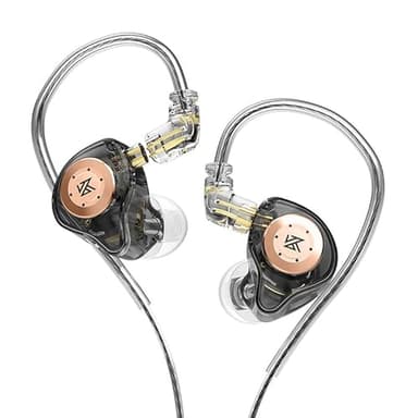 KZ EDX Pro Monitor intrauditivo, Unidad dinámica magnética Dual de 10 mm Auriculares de Alta fidelidad de Baja frecuencia con Cable de diseño Desmontable de 0,75 mm y 2 Pines (Negro, sin micrófono)