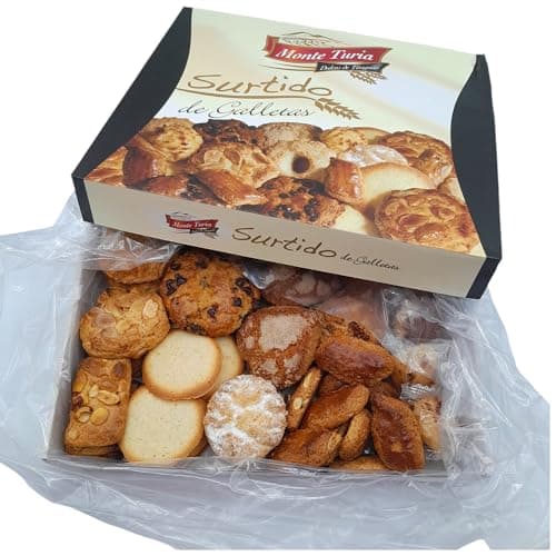 Galletas Surtidas Monteturia Caja Kilo - Galletas con Chocolate - Almendradas - Rosegones - Coquitos - Pastas Surtidas Pastas Monteturia (Surtido Galletas 1 Kg.)