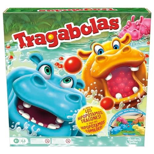 Hasbro Gaming Juego de Mesa Tragabolas Comilón de 2 a 4 Jugadores - Versión Español-Portuguesa Juguete Infantil para Jugar con Familia y Amigos, Niños y Niñas de 4 Años o Más