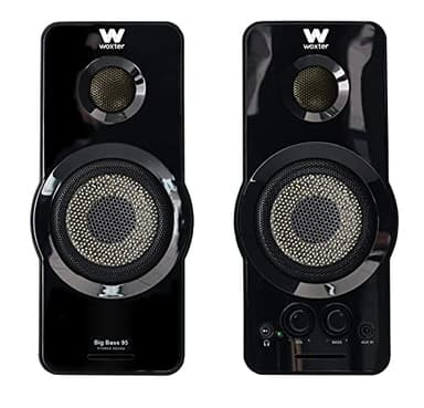 Woxter Big Bass 95 RGB - Altavoces Multimedia Estéreo, 20W, Potentes, conexión 3,5mm, iluminación RGB, Botones y Conexiones AUX y Cascos en Parte Frontal, PC/Smartphones y videoconsolas