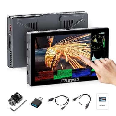 FEELWORLD P6X DSLR cámara Monitor de Campo con Pantalla táctil de 5,5 Pulgadas y 1000 Nit con 4K 60Hz HDMI2.0 3DLUT HDR Forma de Onda Carcasa de Aluminio 9:16 Marcador