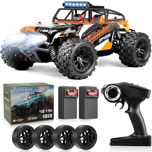 JOYTREKY Coche Teledirigido, 1:18 Coche Teledirigido Adulto Coche 40km/h RC 4x4 2.4GHz Monster Truck Teledirigido Coche RC de Carreras Todoterreno de Juguete Regalo para Niños Adultos