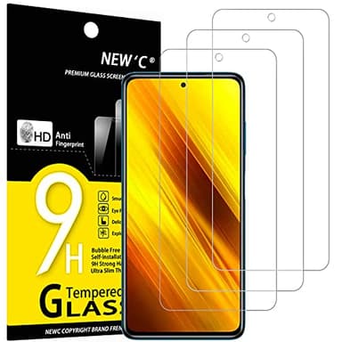 NEW'C 3 Piezas, Protector Pantalla para Xiaomi Poco X3 / Poco X3 Pro/Poco X3 NFC, Cristal templado Antiarañazos, Antihuellas, Sin Burbujas, Dureza 9H, 0.33 mm Ultra Transparente, Ultra Resistente