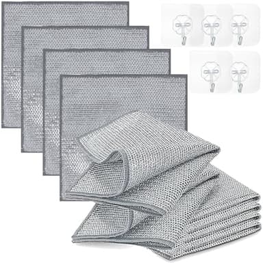 AYNKH 10 trapos de alambre multiusos para lavar platos en húmedo y seco, trapos de limpieza de platos reutilizables y multifuncionales, paños de limpieza antiarañazos, paño de limpieza sin pelusa para