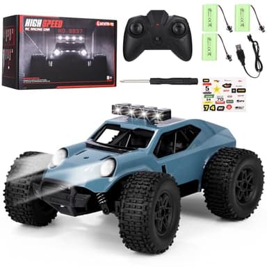 2,4 GHz Coche Teledirigido,1/20 Carro Telecomandado De Alta Velocidad,Todo Terreno Todoterreno con Luces Led, Coche Radiocontrol Regalo para Niños De 5 A 14 Años