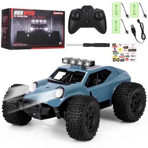 2,4 GHz Coche Teledirigido,1/20 Carro Telecomandado De Alta Velocidad,Todo Terreno Todoterreno con Luces Led, Coche Radiocontrol Regalo para Niños De 5 A 14 Años