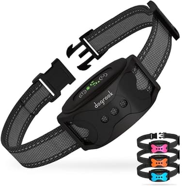 DogRook Collar antiladridos - Collar antiladridos para Perro Recargable - Collares antiladridos para Perros - Collar vibración Perros - 3,5-50kg - Negro