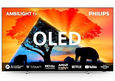 Philips Ambilight 48OLED769: Smart TV 4K OLED - Pantalla de 48 Pulgadas con P5 AI Picture, Titan OS, Dolby Vision y Dolby Atmos Sound, Funciona con Alexa y Asistente de Google - Metal