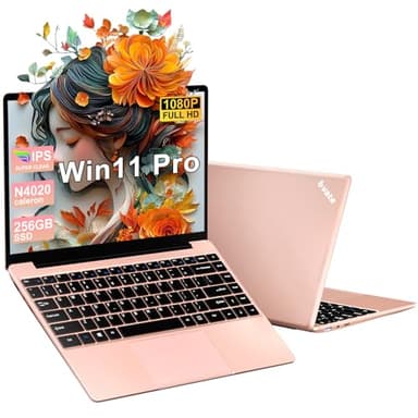 Ordenador Portátil 14" Pulgadas hasta 2,8 GHz Celeron 256GB SSD PC Portátil Soporta 1TB SSD Expansión con Ratón Inalámbricopara Trabajo-Estudio-Aprendizaje 1920 x 1080, BT4.2, Mini Puerto Multimedia