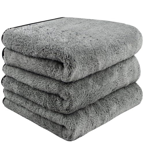 Microfibre Car Drying Towels Car Washing Cloths For Drying Cleaning Grey 3Pack 40X60CM