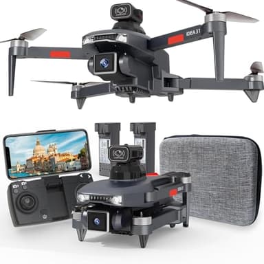 TTROARDS 31P Drone con Cámara 4K Adulto 360 ° Obstáculos Motor sin Escobillas 5G WiFi Objetivo Mantiene la Altitud Dron Control APP Quadcopter Plegable con 2 Baterías