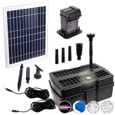 Filtro de estanque Innovadora fuente solar Bomba solar para estanque Fuente solar de agua Juego de bomba solar para estanque de jardín Panel solar en un marco estable (7-SP01126-4-1)