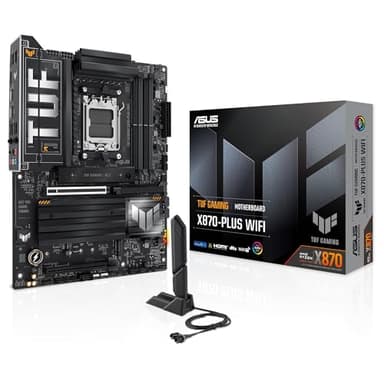 ASUS TUF Gaming X870-PLUS WiFi - Placa Base AMD ATX, 16+2+1(80A) etapas de Potencia, DDR5, PCIe 5.0 Compatible con GPU de última generación, 4X M.2, WiFi 7, USB4, USB 20 Gbps con PD Fast Charge
