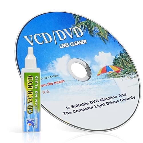 Limpiador de Lentes láser para Reproductores de CD/DVD - Disco de Limpieza con Cepillo Ultrafino y líquido Limpiador - Universal - por TRIXES