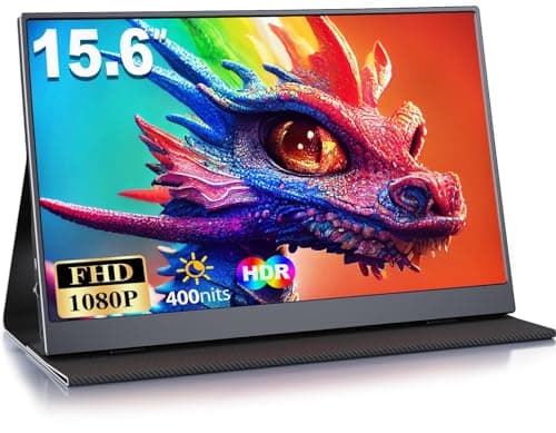 MOMODS Monitor Portatil, 15.6 Pulgadas Pantalla Portatil, IPS 1080P FHD Portable Monitor con Mini HDMI/USB-C, para Computadora Portátil, PS5, Xbox, Teléfono