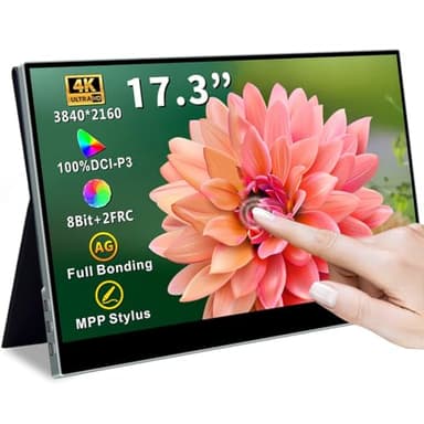 Magedok 17,3 pulgadas 4K pantalla táctil portátil UHD 100% Adobe pantalla PC portátil HDR IPS Eye Care Game Display USB C Mini HDMI for Game Console Laptop PC Phone Mac