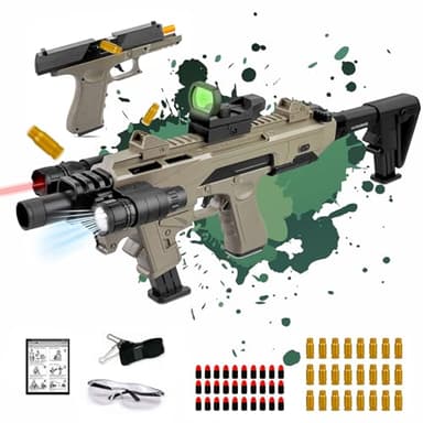 Pistola de Juguete, Pistolas Juguete Realista de Accesorios Mejorados, Pistola Juguete Balas Espuma Blaster para Niños Mayores de 14 años para Jugar al Aire Libre (actualización)