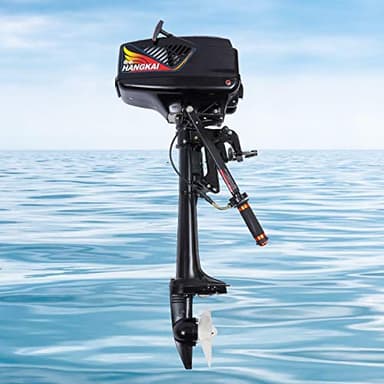 BRRIDE Motor fueraborda 3,6 CV de 2 tiempos, motor de gasolina 55 cc, motor de gasolina profesional CDI Enfriamiento por agua, fueraborda Max 5500r/min, motor de barco pescado para botes inflables,