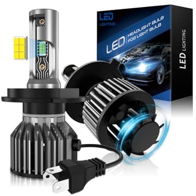 H4 LED, 20000LM 80W 6500K Luz Blanca Fuerte 500% Más Brillante Bombilla h4, Bombillas para Faros de Coche o Moto, Compatibles con DC 12V, 1:1 Plug and Play, 2PCS