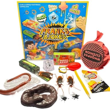 Kit de Broma, Juego de Caja de Juguetes de Broma, Bolsa de Broma Divertida de los Inocentes, Regalo para Fiesta, Juego de Accesorios aterradores para niños y Adultos