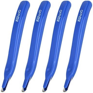 4 Paquete Extractor de Grapas Magnético, FineGood Push Conjunto Completo Profesional Fácil para la Escuela, Oficina y Home - Blue