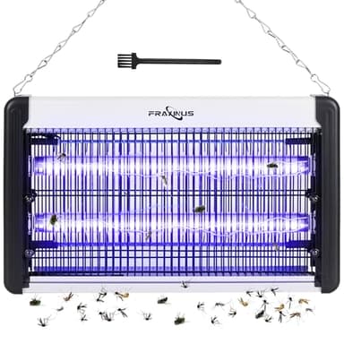 FRAXINUS Lámpara Matamoscas Electrico, Antimosquitos 20W, Potencia 4200V, Caza Moscas, Atrapa UV Lampara para Mata Mosquitos e Insectos, Control Multi-Insecto, Efecto 100-150 m².